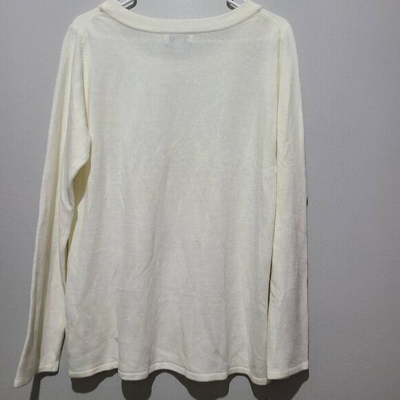 Susan Graver Weekend Essentials Comfy Cotton Raglan Top Ivory Size M - Picture 5 of 9